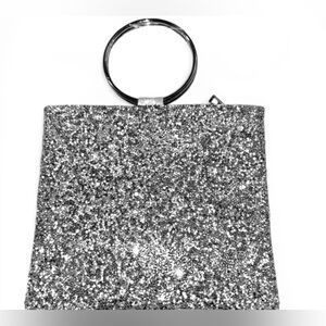 New Sparkling Silver Wristlet Clutch